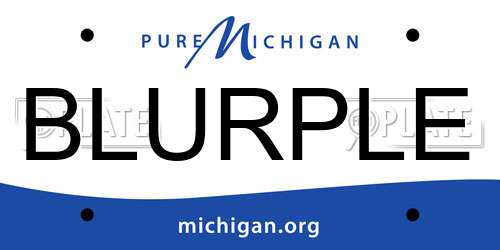 BLURPLE Michigan License Plate