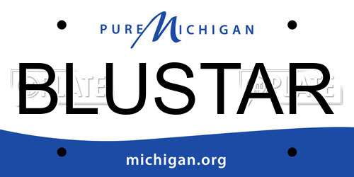 BLUSTAR Michigan License Plate
