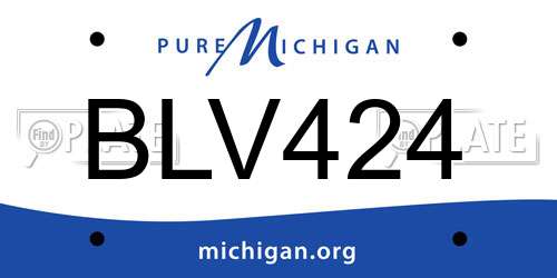 BLV424 Michigan License Plate