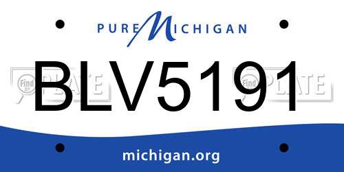 BLV5191 Michigan License Plate