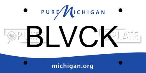 BLVCK Michigan License Plate