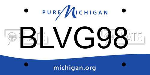 BLVG98 Michigan License Plate