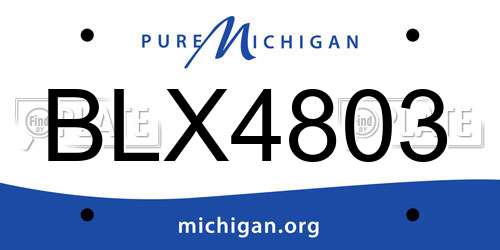 BLX4803 Michigan License Plate