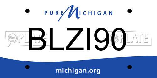 BLZI90 Michigan License Plate