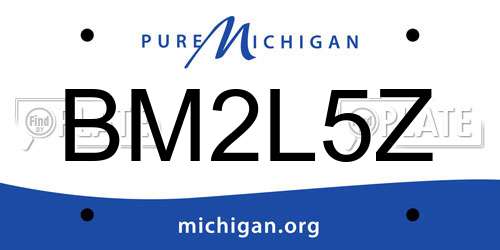 BM2L5Z Michigan License Plate