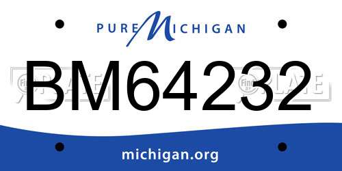 BM64232 Michigan License Plate