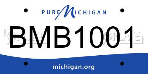 BMB1001 Michigan License Plate
