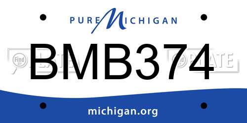 BMB374 Michigan License Plate