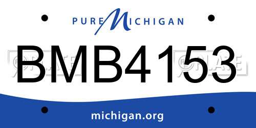 BMB4153 Michigan License Plate