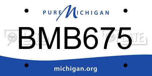 BMB675 Michigan License Plate