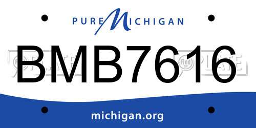 BMB7616 Michigan License Plate