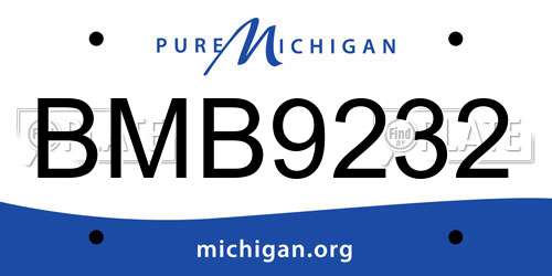 BMB9232 Michigan License Plate