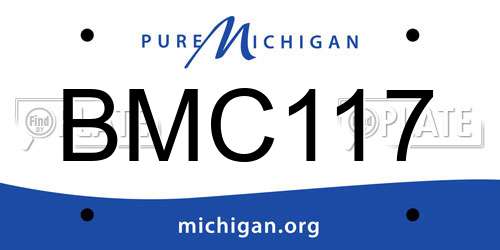 BMC117 Michigan License Plate