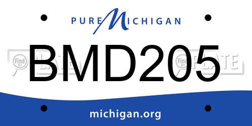 BMD205 Michigan License Plate