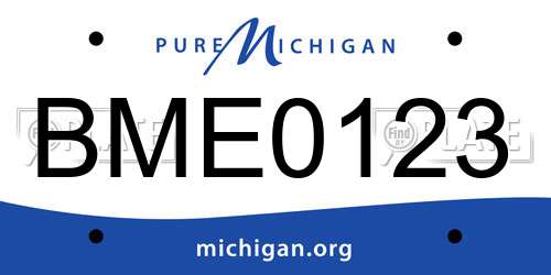 BME0123 Michigan License Plate
