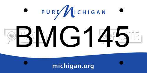 BMG145 Michigan License Plate