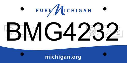 BMG4232 Michigan License Plate