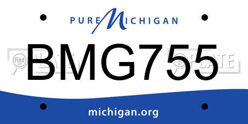 BMG755 Michigan License Plate