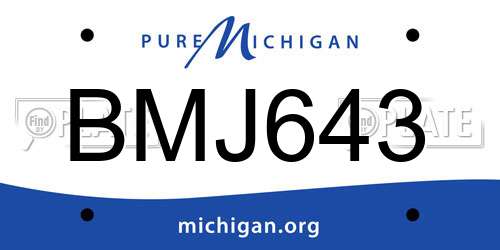 BMJ643 Michigan License Plate
