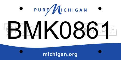 BMK0861 Michigan License Plate