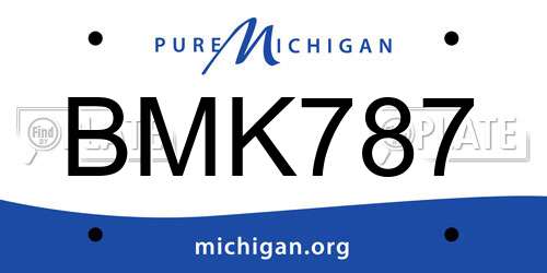BMK787 Michigan License Plate