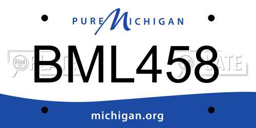 BML458 Michigan License Plate