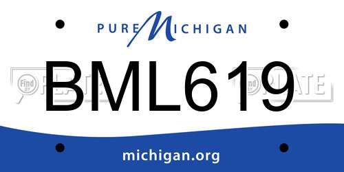BML619 Michigan License Plate