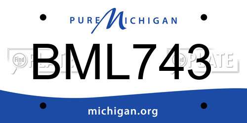 BML743 Michigan License Plate