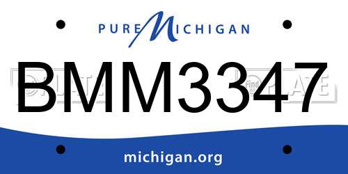 BMM3347 Michigan License Plate