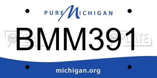 BMM391 Michigan License Plate