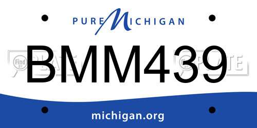 BMM439 Michigan License Plate