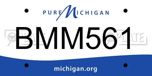 BMM561 Michigan License Plate