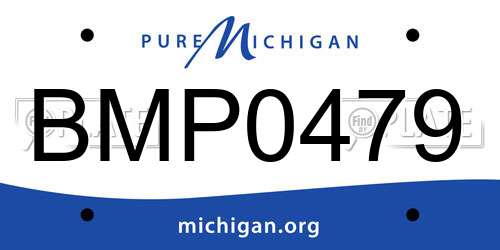 BMP0479 Michigan License Plate