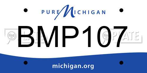 BMP107 Michigan License Plate