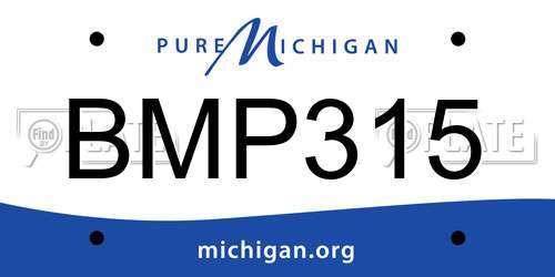 BMP315 Michigan License Plate