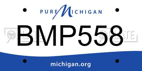 BMP558 Michigan License Plate