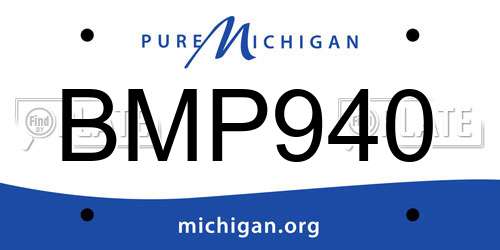 BMP940 Michigan License Plate