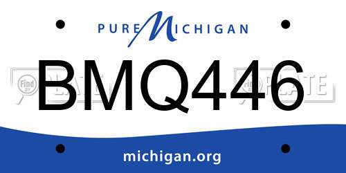 BMQ446 Michigan License Plate
