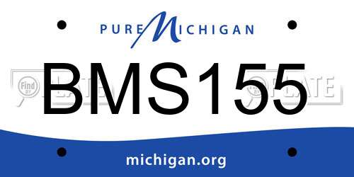 BMS155 Michigan License Plate