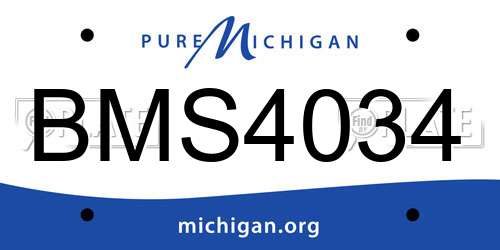 BMS4034 Michigan License Plate
