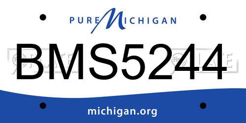 BMS5244 Michigan License Plate