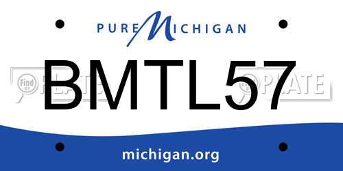 BMTL57 Michigan License Plate
