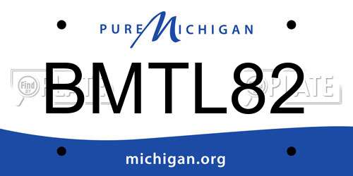BMTL82 Michigan License Plate