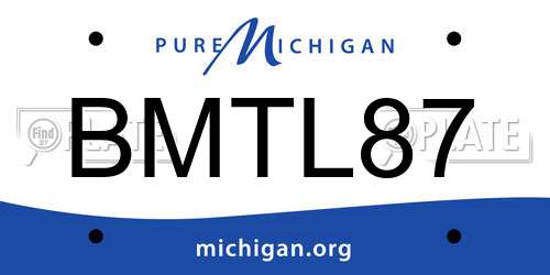 BMTL87 Michigan License Plate