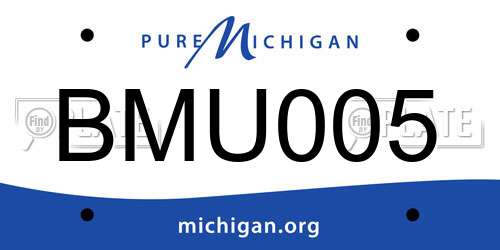 BMU005 Michigan License Plate