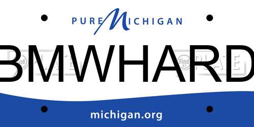 BMWHARD Michigan License Plate