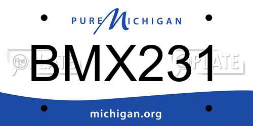 BMX231 Michigan License Plate