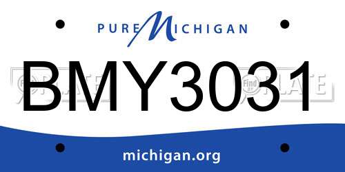 BMY3031 Michigan License Plate