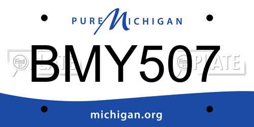 BMY507 Michigan License Plate