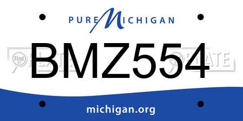 BMZ554 Michigan License Plate